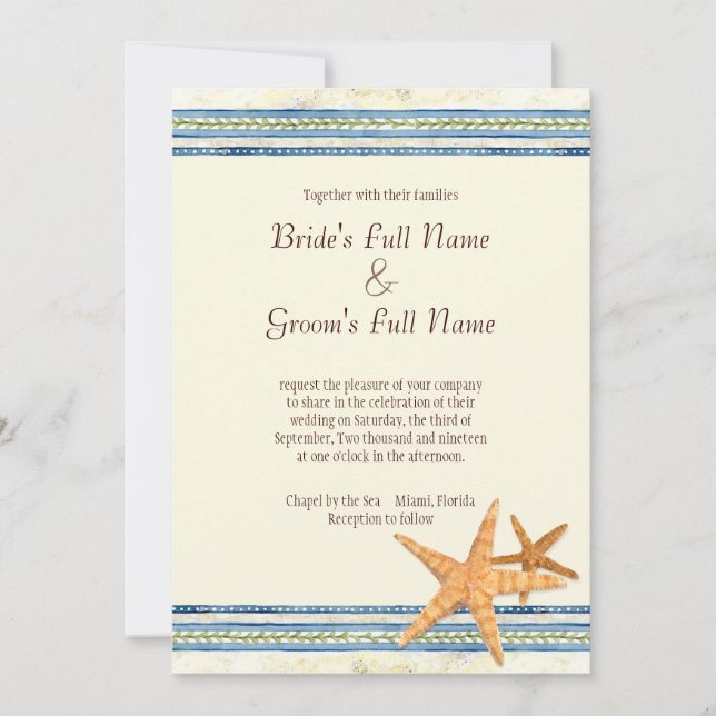 Paradis tropical de la coque - Faire-part de maria (Devant)