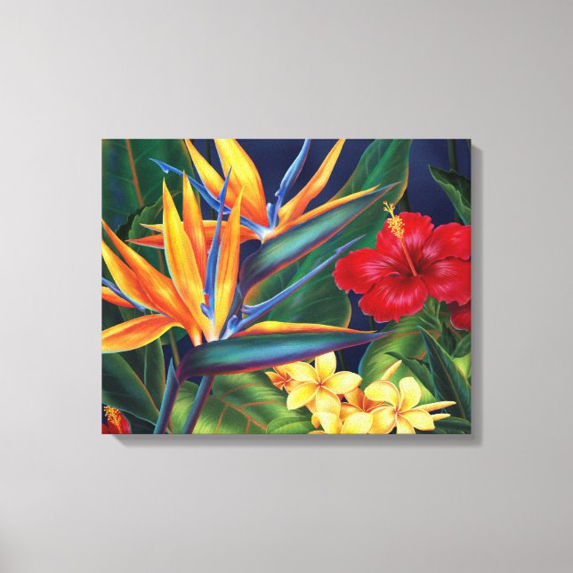 Paradis Tropical Hawaï Grande toile enveloppée (Recto)