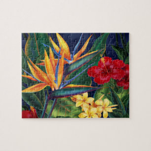 Paradis tropical Hawaï Puzzle floral avec étoffe