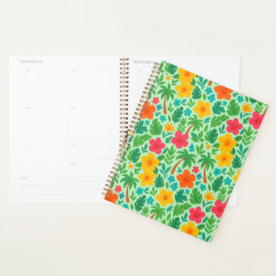 Paradis tropical - Palm Feuilles & Hibiscus Motif