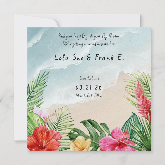 Paradise Blooms Mariage Enregistrer la date (Devant)