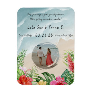 Paradise Blooms Mariage Enregistrer la date Magnet