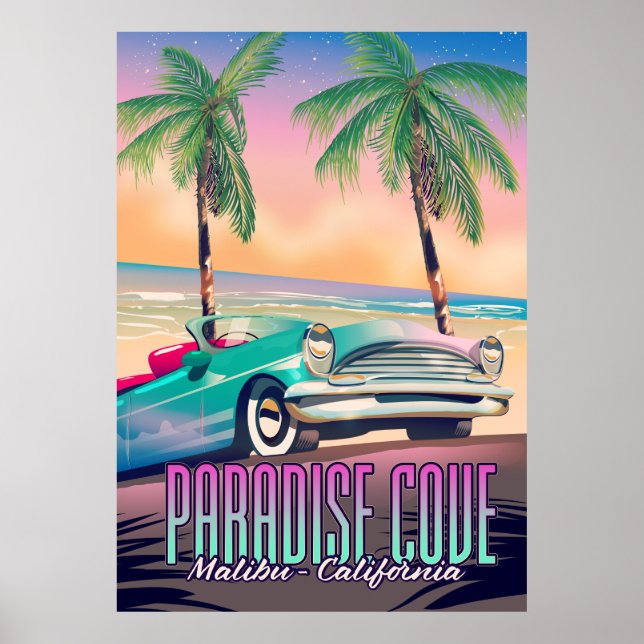 Paradise Cove, Malibu, affiche de voyage en Califo (Devant)
