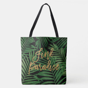 Paradise Palm Hawaiian Beach Sac - Noir et Or