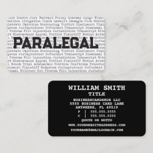 Paralegal Légal Mots Carte de visite