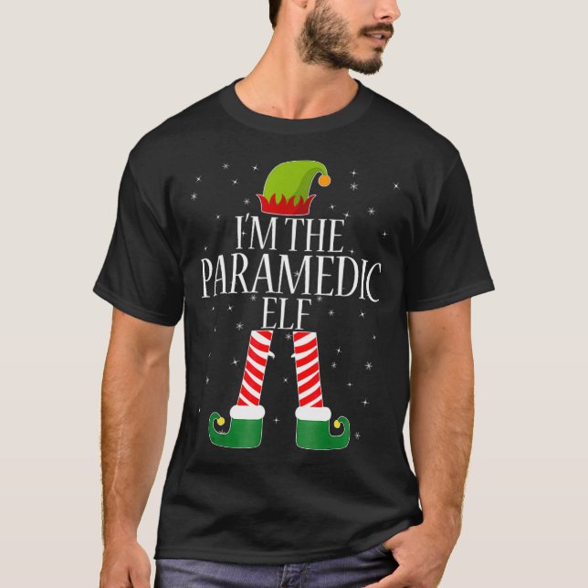 Paramedic Elf Tshirt amusant Elfes de Noël Tee (Devant)