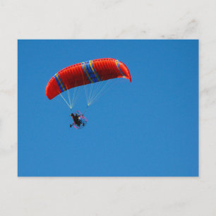 Parapente automobile sur carte postale Sky Blue