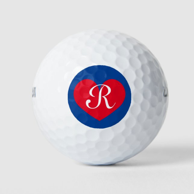 Paraphe de balle de golf Wilson jeu avec coeur rou (Devant)