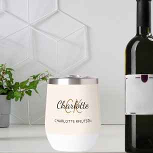 Paraphes en monogramme beige nom simple