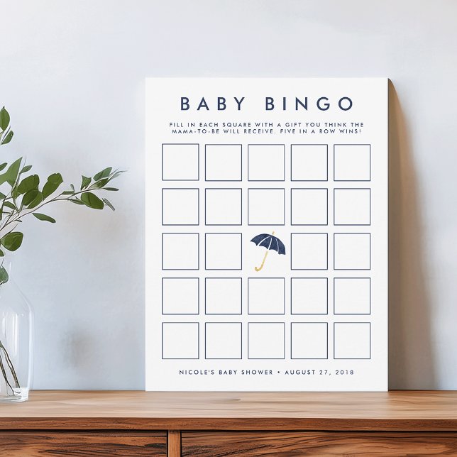 Parapluie de la Marine | Baby shower Bingo Game Ca (Créateur téléchargé)