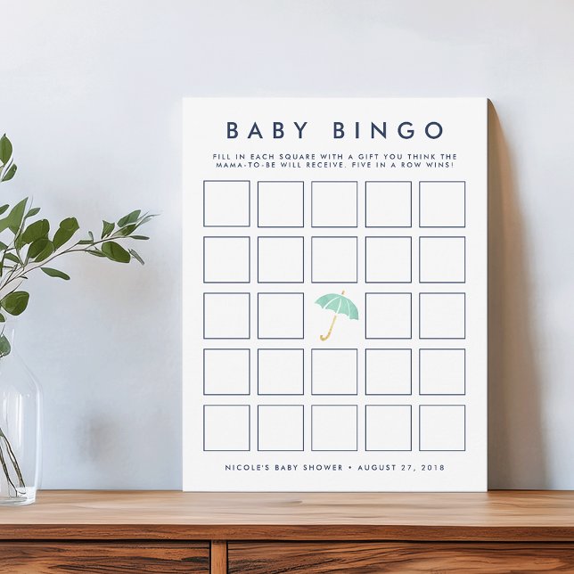 Parapluie de menthe | Carte de jeu baby shower Bin (Créateur téléchargé)