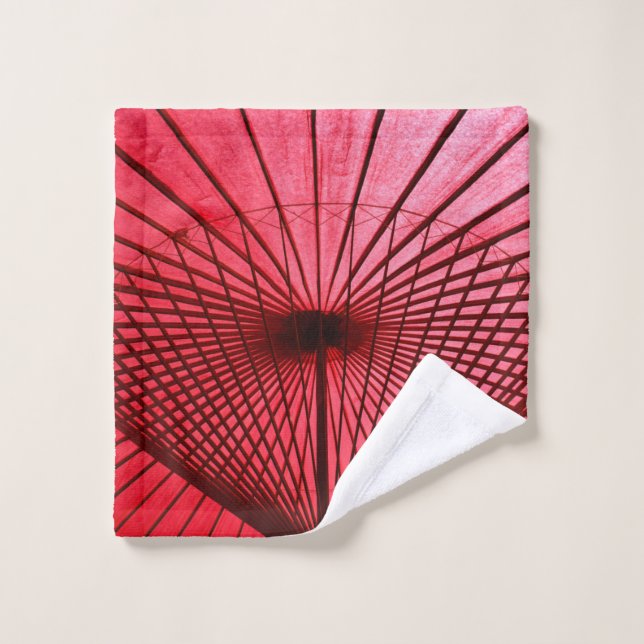 Parapluie de papier à huile rouge (Gant de toilette)