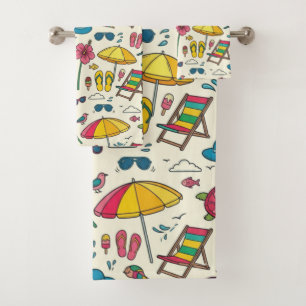 Parapluie de plage coloré motif d'été