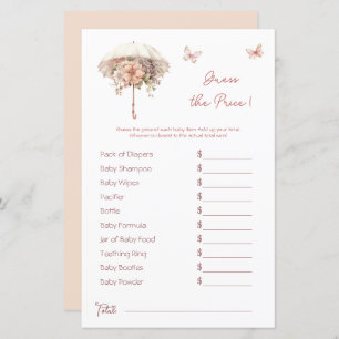 Parapluie vintage Baby shower rose Devis