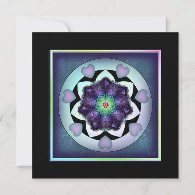 Parapluie violet & coeurs .7 carte blanche (Devant)