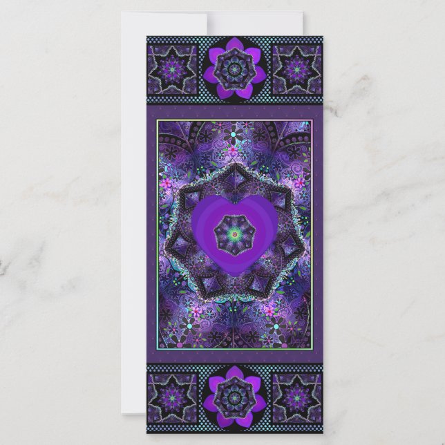 Parapluie violet & coeurs .7 carte de note (Devant)