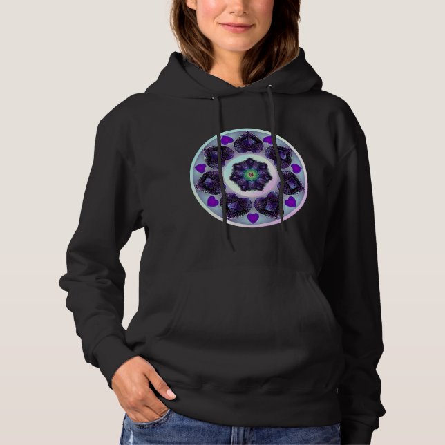 Parapluie violet & Coeurs .7 Sweat - shirt à capuc (Devant)