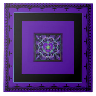 Parapluie violet & coeurs céramique carreaux