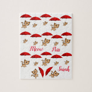 Parapluies rouges Chats Jigsaw Puzzle Daisy