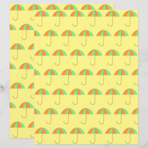 Parapluies verts et orange Papier à papier pour bé