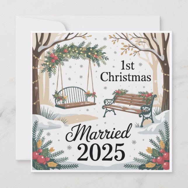 Parc d'hiver Whimsical Notre premier Noël Marié (Devant)