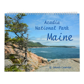 Parc national Acadia Maine Calendrier de 12 mois