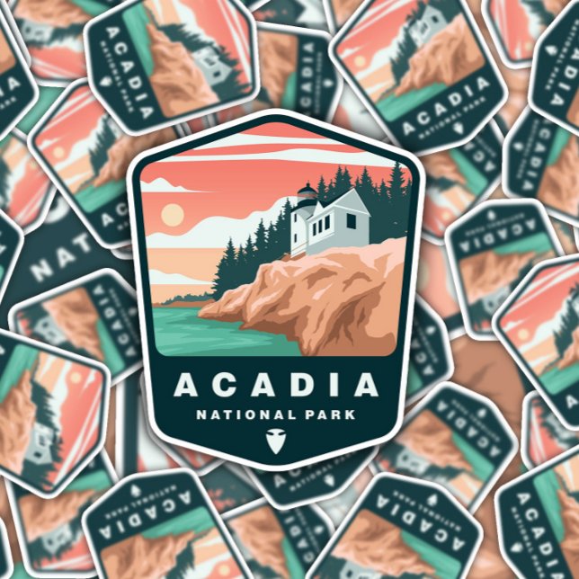 Parc national Acadia Maine | Sticker Die-Cut (Créateur téléchargé)