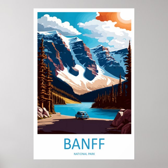 Parc national de Banff Impression de voyage Art mu (Devant)