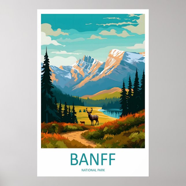Parc national de Banff Impression de voyage Art mu (Devant)