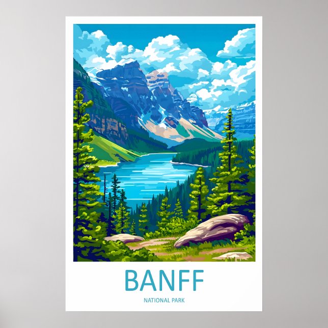 Parc national de Banff Impression de voyage Art mu (Devant)