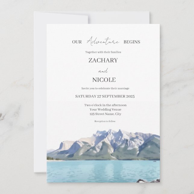 Parc national de Banff - Invitation de mariage (Devant)