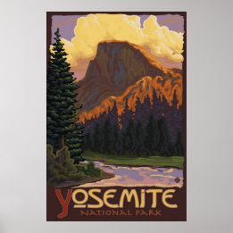 Parc national de Yosemite - Poster de voyage à mi-