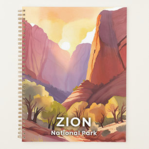Parc national de Zion Art aquarelle de voyage