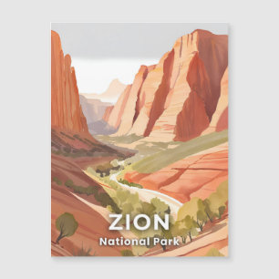 Parc national de Zion Carte de voyage vallée aqu
