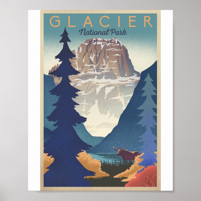 Parc national du Glacier Litho Poster (Devant)
