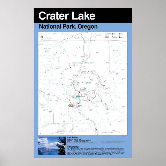 Parc national du lac Crater Grande affiche (Devant)