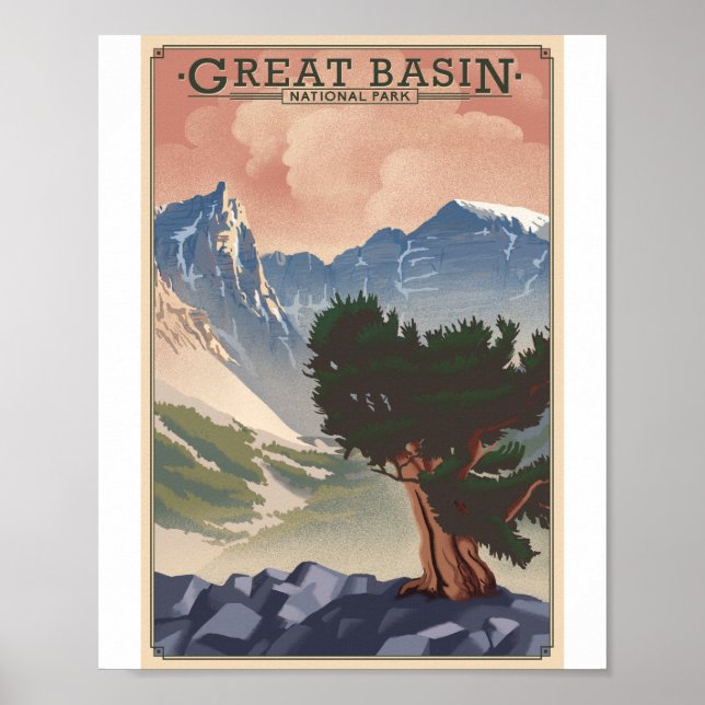Parc national Great Basin Litho Poster d'artisanat (Devant)