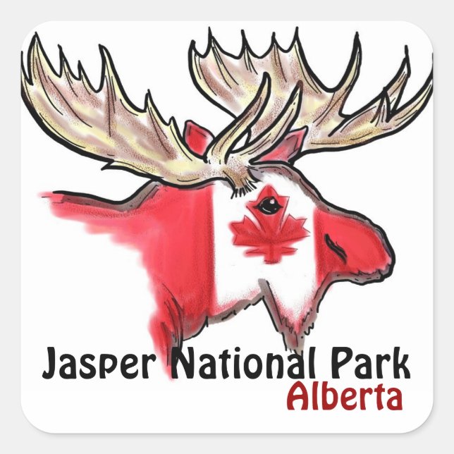Parc national Jasper Alberta Canada stickers wapit (Devant)
