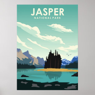 Parc national Jasper Poster de voyage minimal Vint