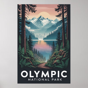 Parc national Olympique Affiche de voyage vintag