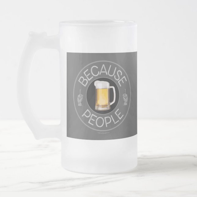 Parce que les gens (bière) Frosted Glass Beer Mug (Gauche)