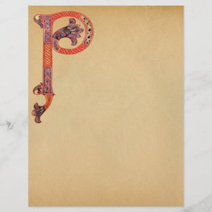 PARCHEMENT DE MONOGRAMME P CELTIQUE