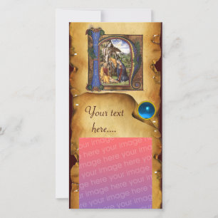 PARCHEMENT DE NATIVITÉ Saphir bleu Monogramme