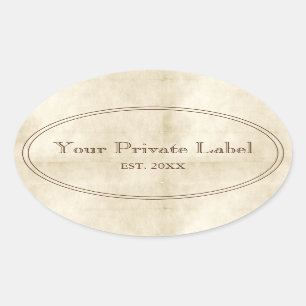 Parchemin vintage Age Votre Étiquette privé Oval