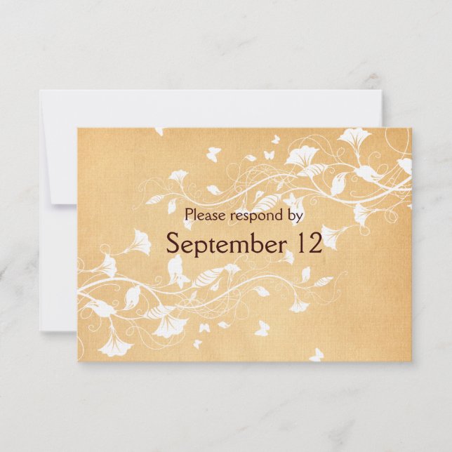 Parchemin vintage Vin blanc RSVP avec enveloppes (Devant)