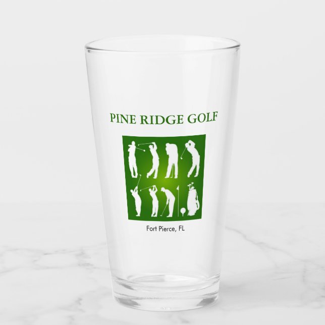 Parcours de golf personnalisé Tumbler en verre (Devant)