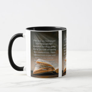 Pardonne-Moi Seigneur Prière Mug Deux Tons