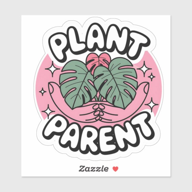 Parent plante avec Monstera et Sparkles Sticker (Feuille)