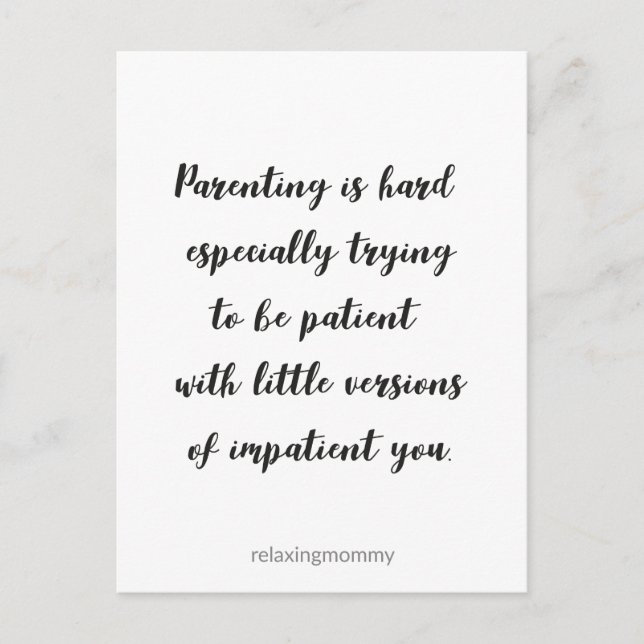 Parenting est difficile, carte de citation drôle (Devant)