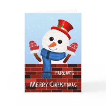 Parents Noël Snowman Carte de vacances